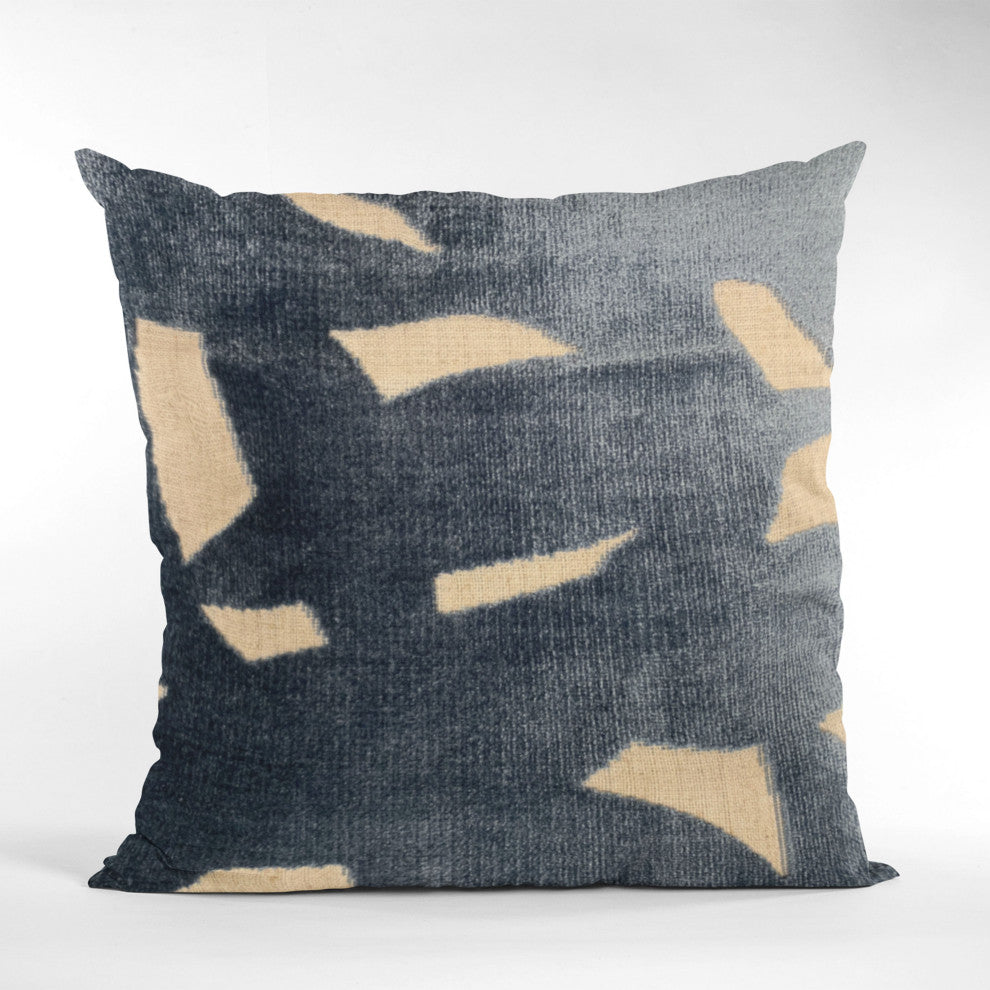 Plutus Blue Palm Floral Luxury Throw Pillow, 26"x26"