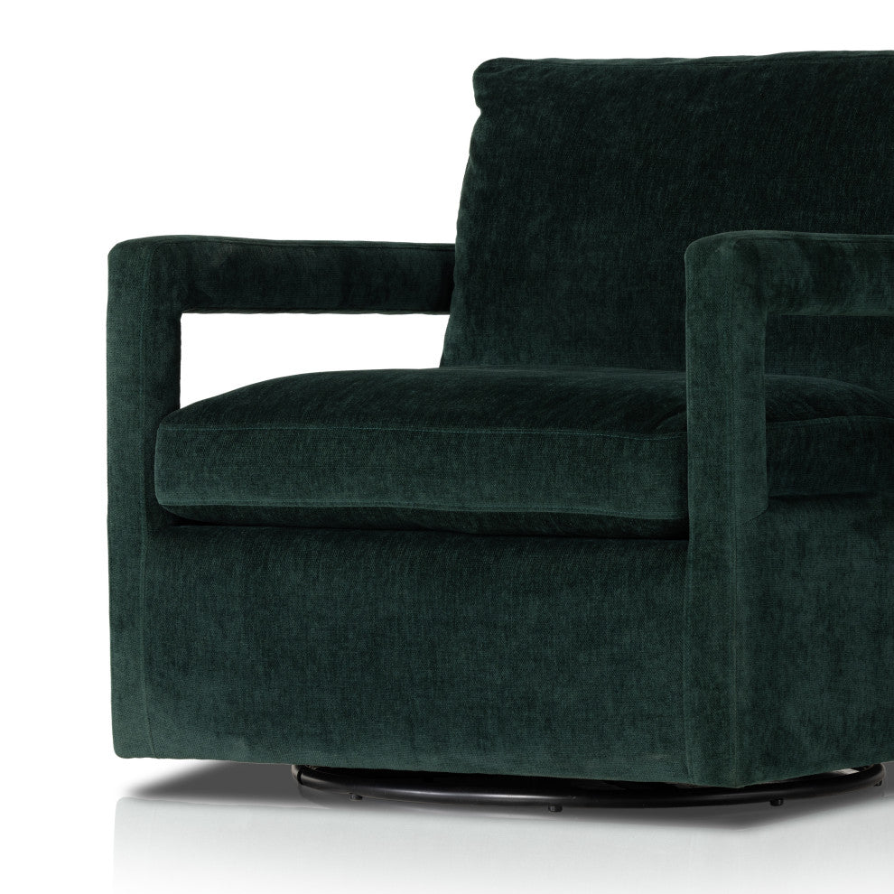 Olson Swivel Chair-Emerald Worn Velvet