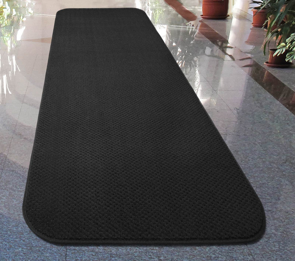 Skid-Resistant Carpet Runner Black, 36"x4'