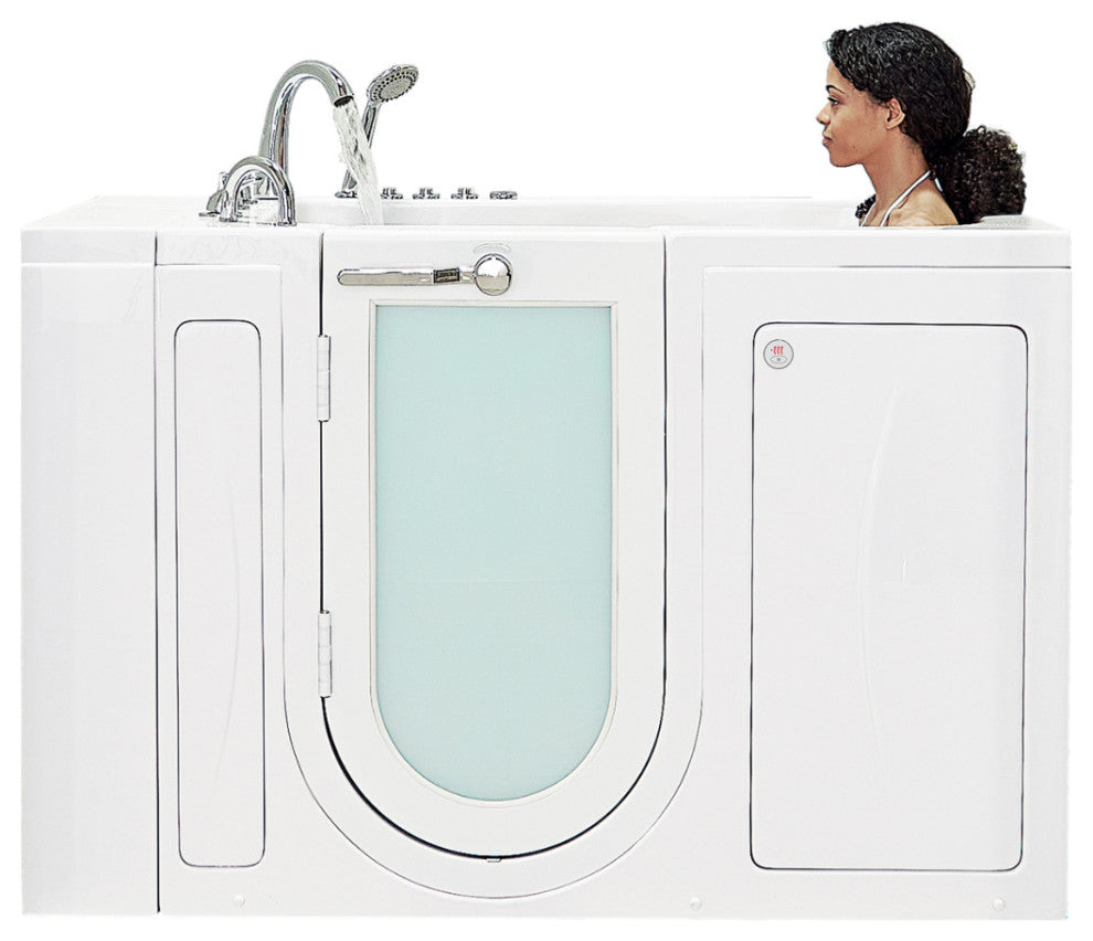 Ella Monaco 32"x52" Acrylic Walk-In-Bathtub, Outswing Door, 5 Piece Faucet
