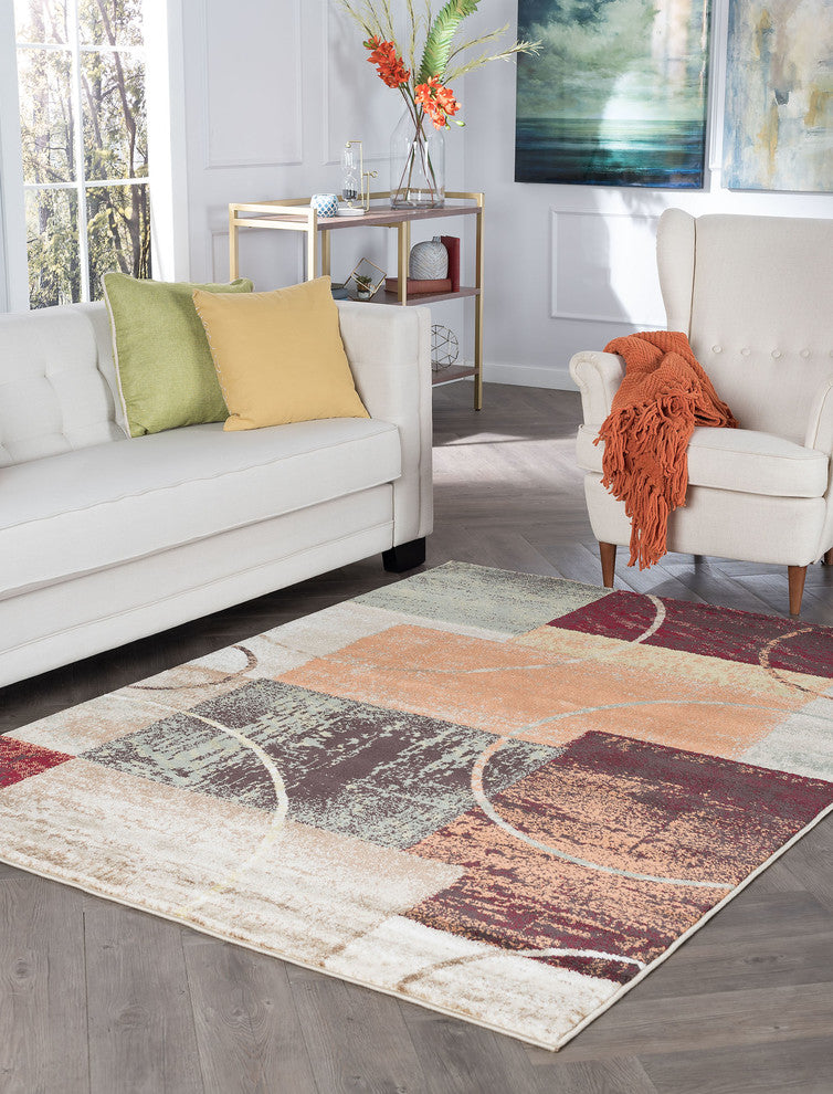 Conner Contemporary Abstract Area Rug, Multicolor, 5'x7'