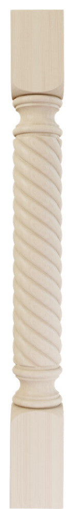Hamilton Rope Cabinet Column (Top Block: 6 1/8" Bottom Block: 7 1/8") Rubberwood