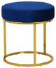 Modrest Elmont Modern Ottoman, Blue Velvet