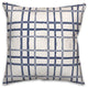 Blue Gray Plaid 18x18 Throw Pillow
