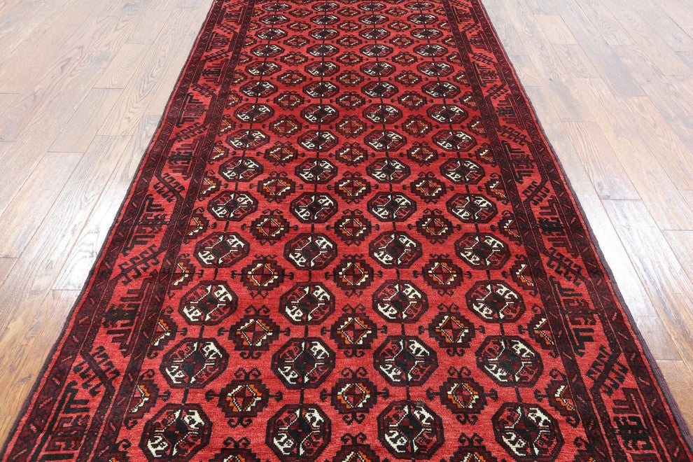 5'x9 Wool on Wool Persian Handmade Bokhara Design Area Rug, W2342