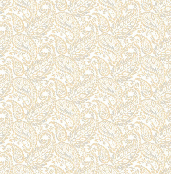 Paisley Wallpaper, Tan and Gray, Bolt
