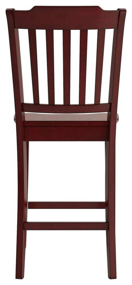 Arbor Hill Slat Back Counter Chair, Set of 2, Berry Red