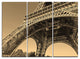 "Paris Eiffel Tower Side View from Ground" Metal Wall Art, 3 Panels, 36"x28"