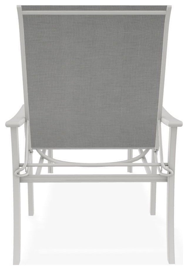 St. Catherine Sling 4-Position Outdoor Chaise Lounge, Alloy/Snow