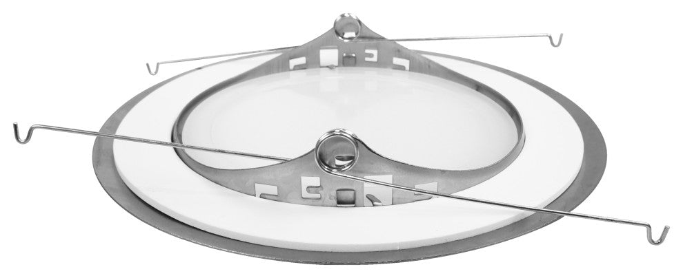 NICOR 6" Flat Albalite Recessed Shower Trim, Nickel