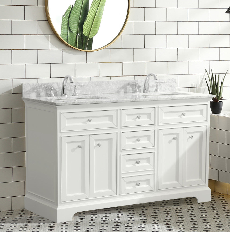 South Bay 55" Bathroom Vanity, White