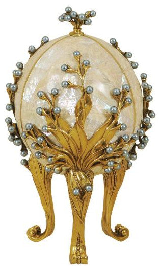 Oyster Shell Inlaid Egg Sculpture