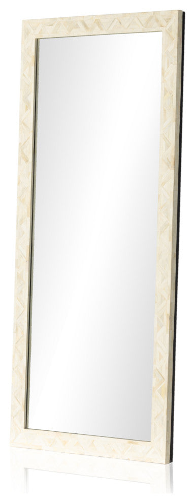 Loredo Floor Mirror-White Bone