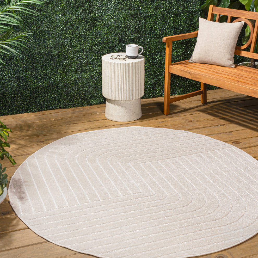 Odense High-Low Minimalist Angle Geometric Indoor/Outdoor Area Rug