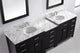 Caroline Parkway 93" Double Bathroom Vanity Set Espresso, Marble Top