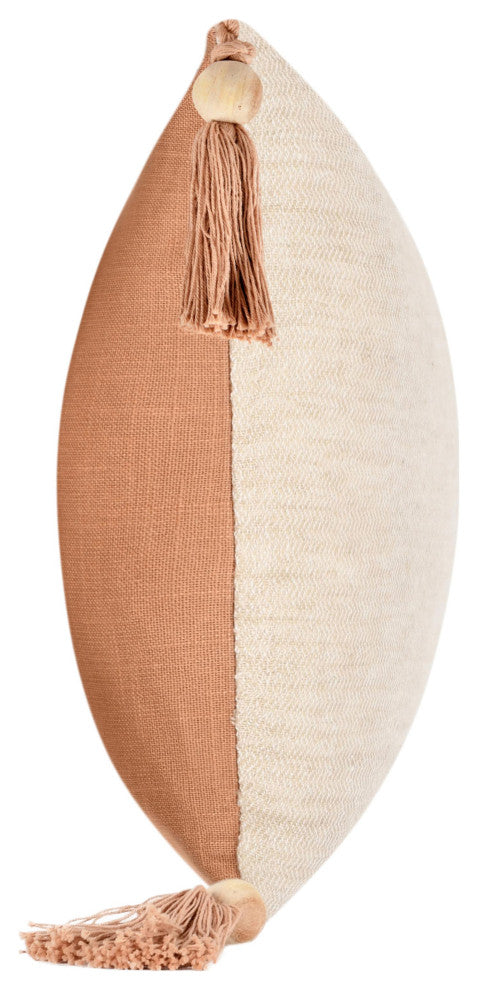 Cherry 14"x26" Belgian Linen Blend Throw Pillow by Kosas Home, Natural