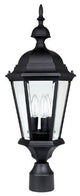 Carriage House 3 Lamp Outdoor Post Fixture in Black