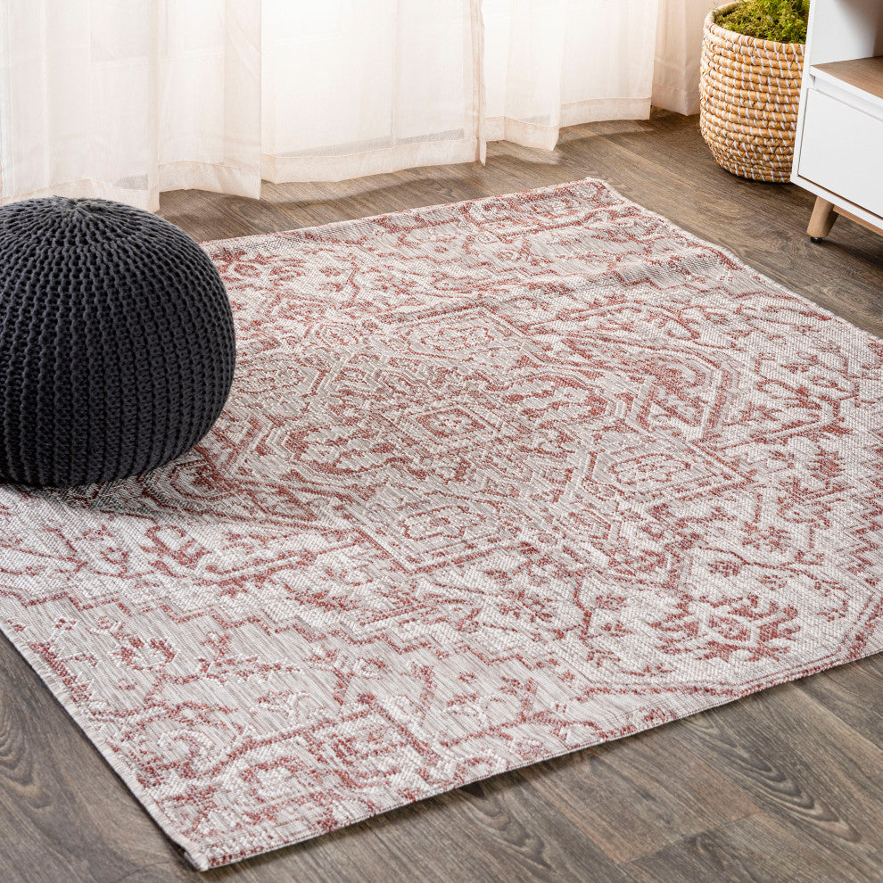 Estrella Bohemian Medallion Textured Weave Indoor/Outdoor Area Rug