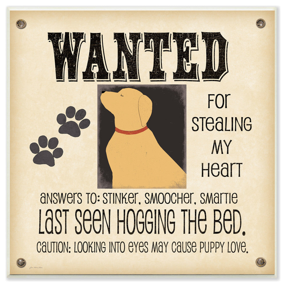 Wanted for Stealing My Heart Bulletin Style Art Wall Plaque