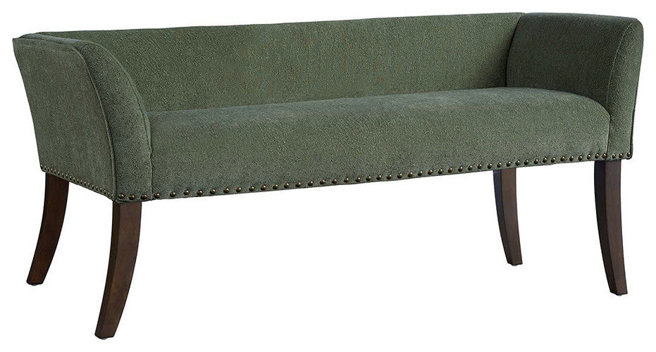 Madison Park Flared Low Arm Low Back Accent Bench Chair, Green