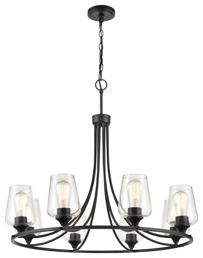 Ashford Collection 8 Light 32" Chandelier, Matte Black