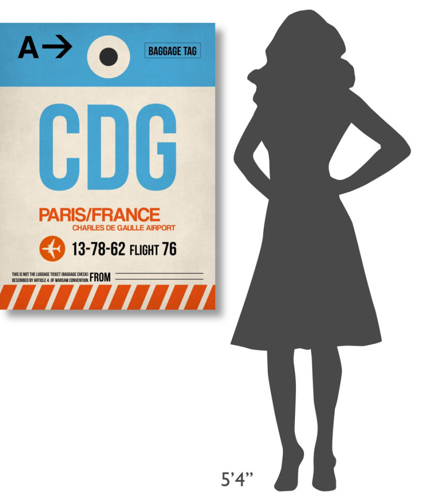 "CDG Paris Luggage Tag 2" Fine Art Print