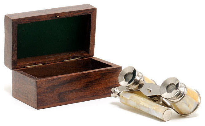 Opera Glasses W Mop In Wood Box