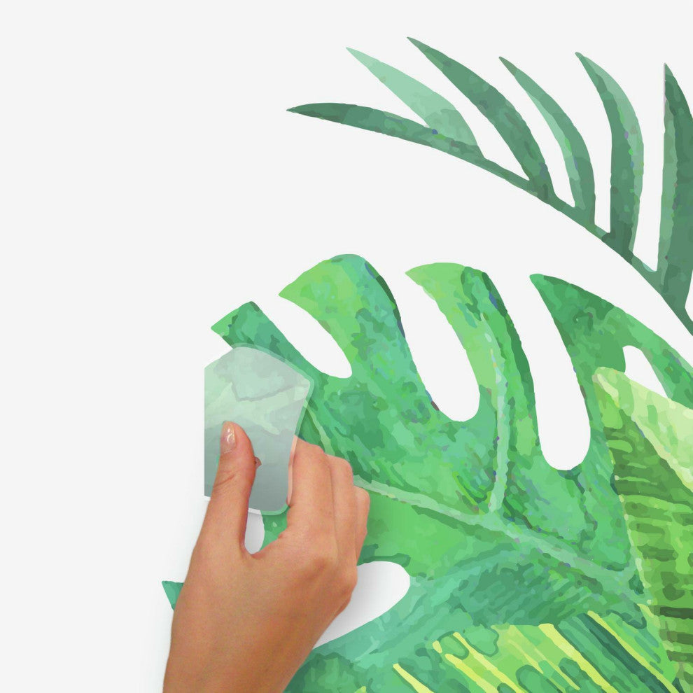 Green Watercolor Tropical Leaves XL Giant Wall Decals