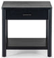 Safavieh Couture Jaylessa 1 Drawer End Table, Black