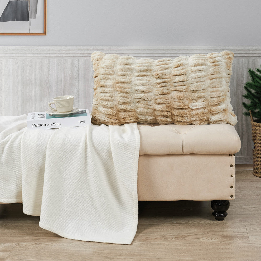 Shar Pei Faux Fur Pillow Shell Set, Fungi, 2 Piece Lumbar, 14"x26"