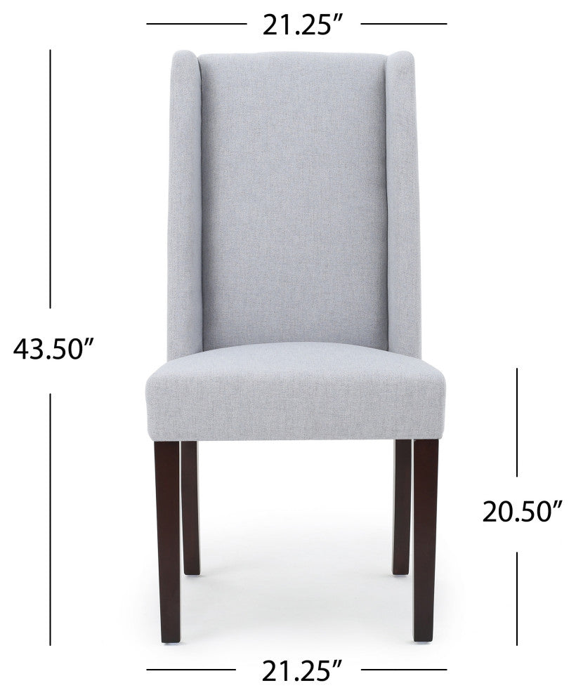 GDF Studio Cline Contemporary Fabric Wingback Dining Chair, Set of 2