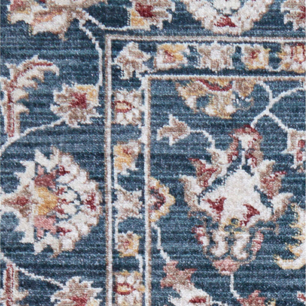 Heirloom Sarouk Area Rug, Navy, 2'x2'11"