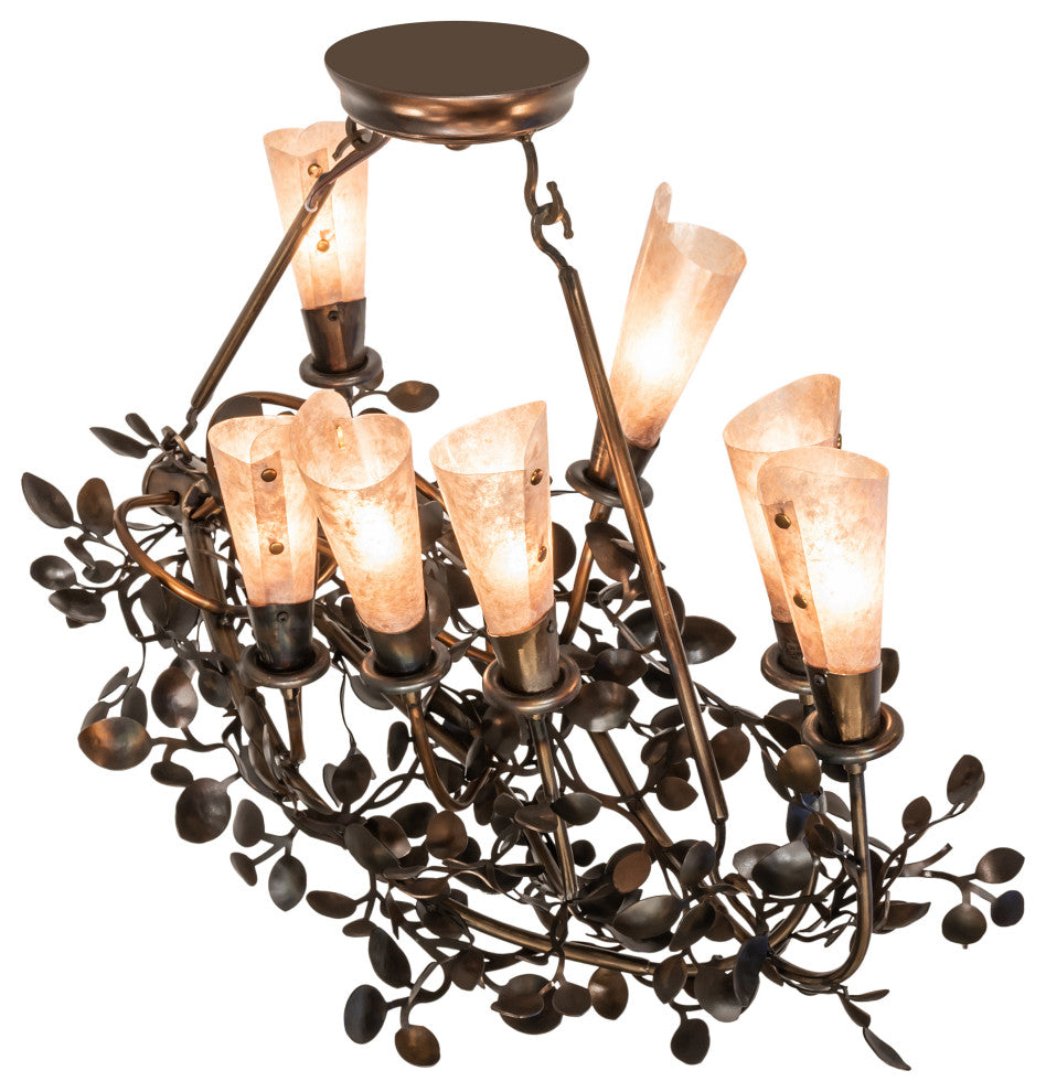 34 Long Vinca Vine 7 Light Chandelier