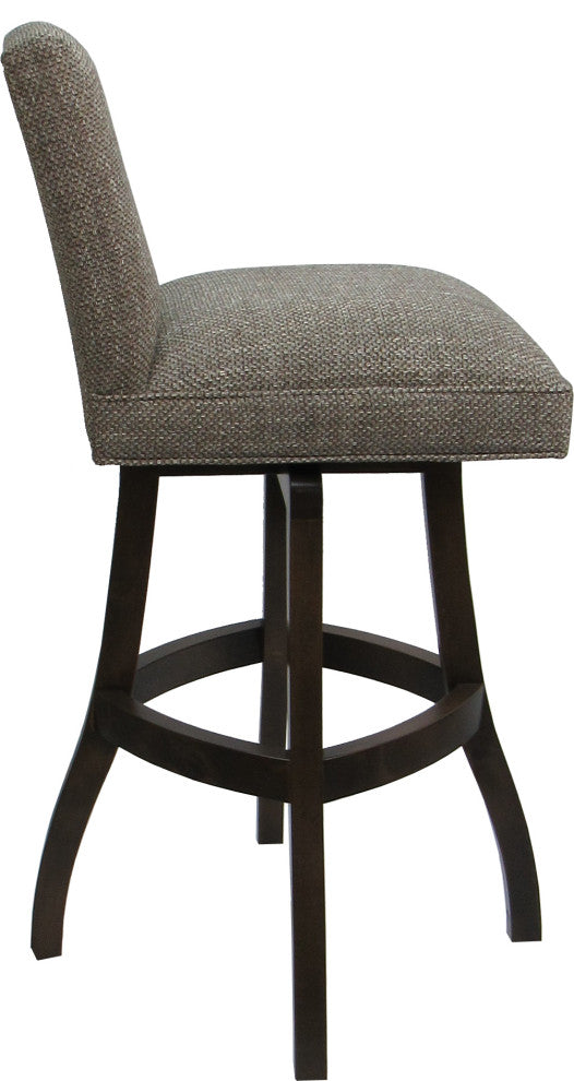 Swivel Wood Counter, Bar or Extra Tall Stool - Sommerville on S-Base, Plumley Cocoa - Dark Walnut, 30"