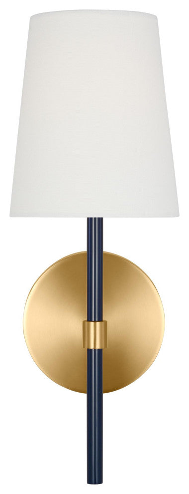 Monroe 1-Light Indoor Wall Small Single Sconce, Burnished Brass Gold