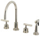 KS8726CMLBS 8" Widespread Kitchen Faucet With Brass Sprayer, Polished Nickel