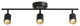 Vidalite Shura 3 Head LED Flush Mount FIxed Track Light, Black