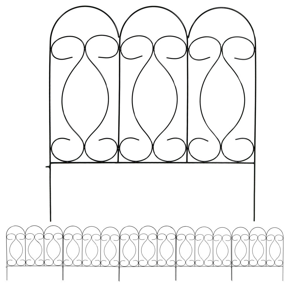 Sunnydaze Set of 5 Traditional Border Fences, 24"x24"