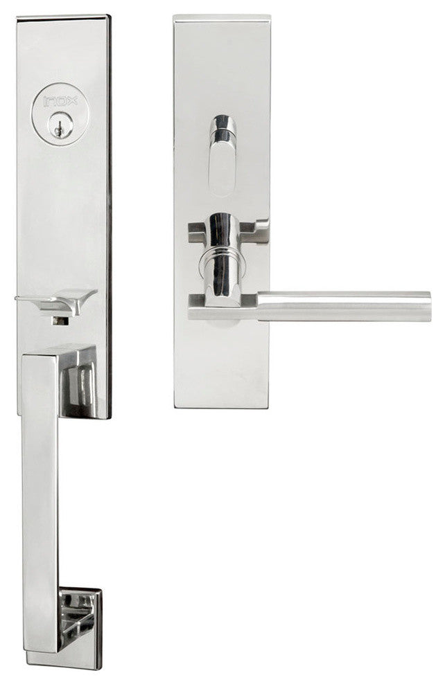 Sequoia Lever, Mortise Entry Handleset, LHR, Polished Stainless Steel