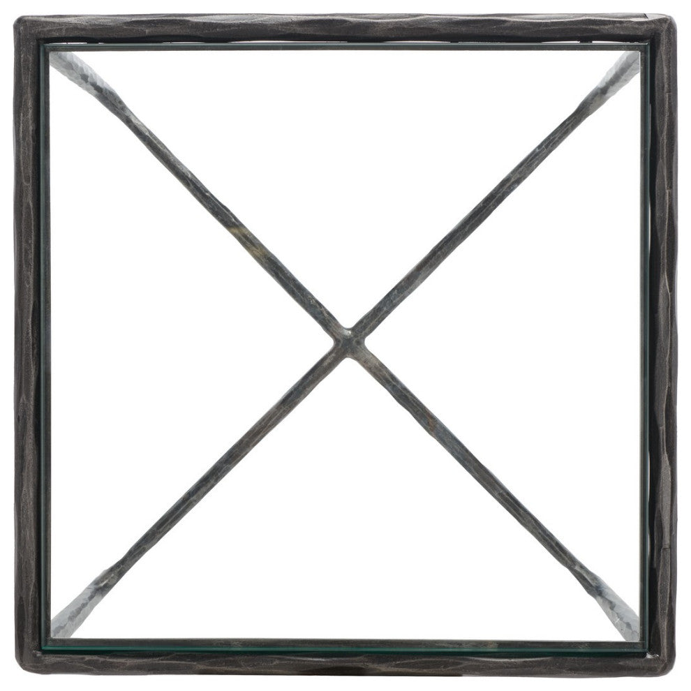 Safavieh Couture Jessa Forged Metal Square End Table, Black