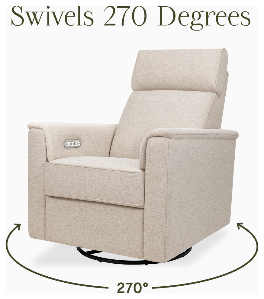 Willa Plus Power Glider Recliner w/ Power Headrest, Performance Beach Eco-Weave