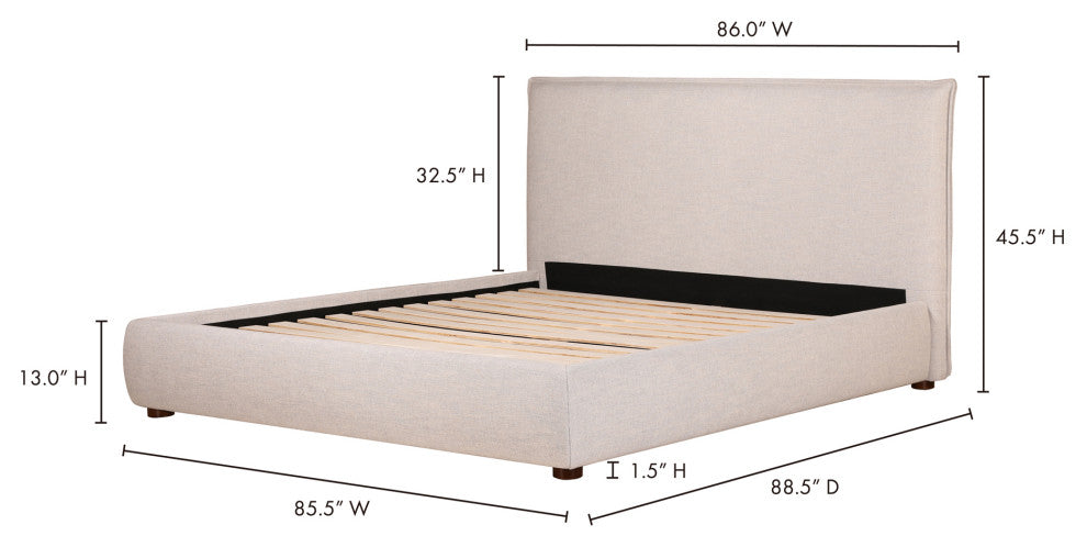 Luzon King Bed Light Grey