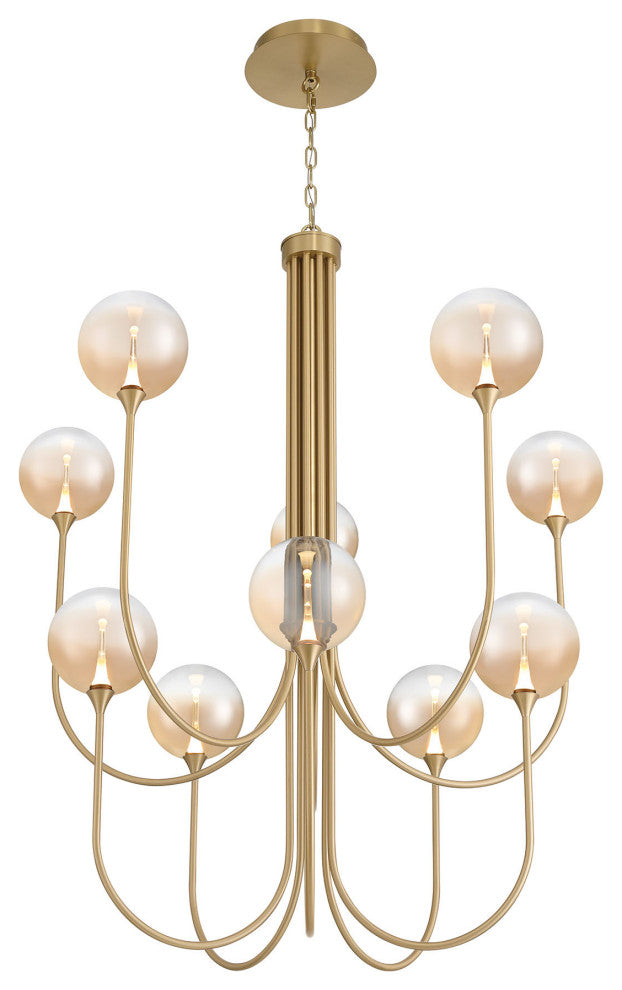 Iissa 10L 40" Gold Amber Chandelier