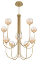 Iissa 10L 40" Gold Amber Chandelier