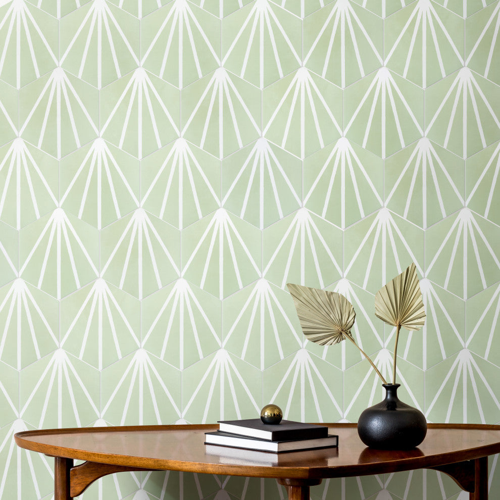 Horizon Dusk Hex Verde Porcelain Floor and Wall Tile