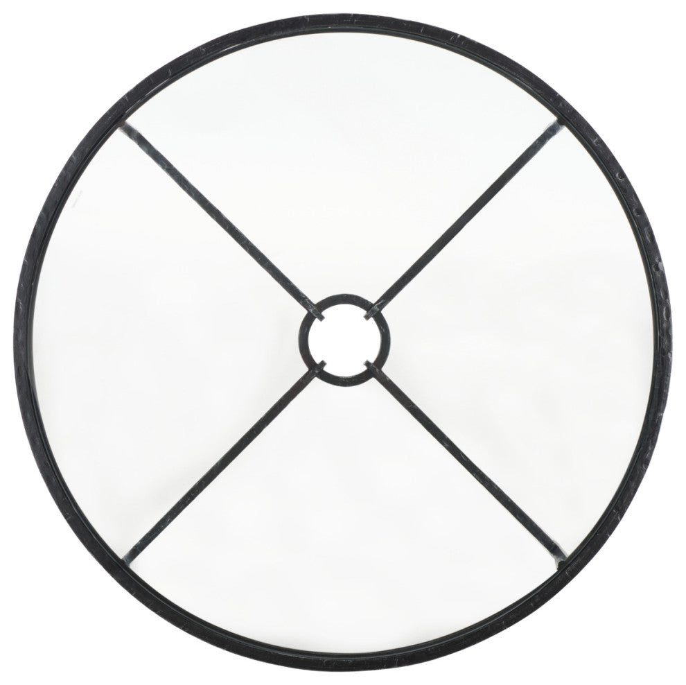 Safavieh Couture Tauri Metal Round Coffee Table, Black/Clear