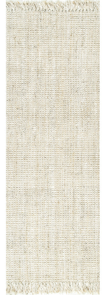 Nuloom Hand Woven Maui Chunky Loop Rug, Off White 2'6"x10'runner