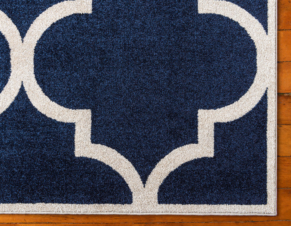 Unique Loom Navy Blue Austin Trellis 2' 2 x 3' 0 Area Rug