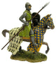 Armored Crusader On Horse With Checker Caparison, Knights and Warriors Statue