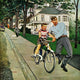 "Bike Riding Lesson" Painting Print on Canvas by George Hughes